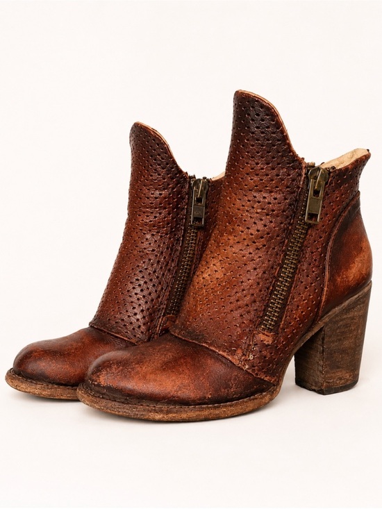Freebird by Steven Shoes - Freebird by Steven Bowie Rust Brown Leather Ankle Boots Size 9